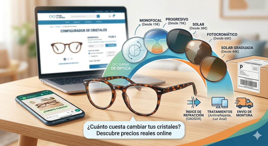 ¿Cuánto cuesta cambiar los cristales de mis gafas? Precios reales en 2026