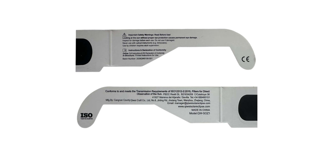 Pack 2 gafas eclipse solar homologadas iso 12312-2 CE