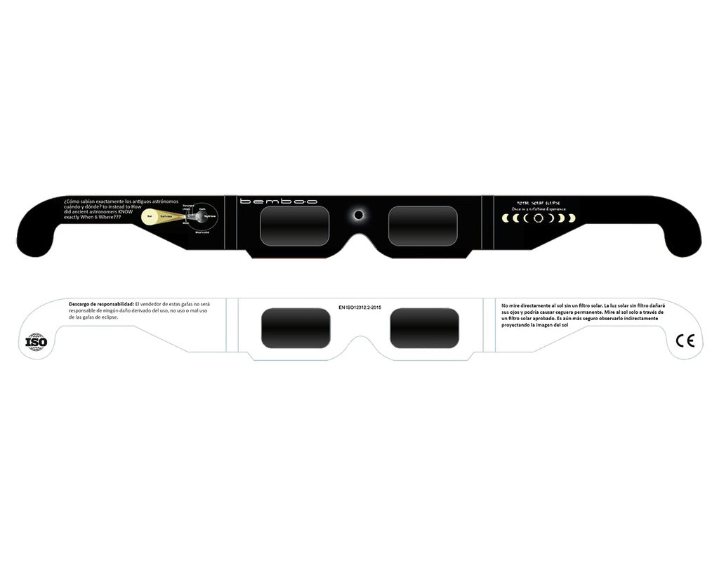 Gafas eclipse solar homologadas ISO 12312-2 · CE