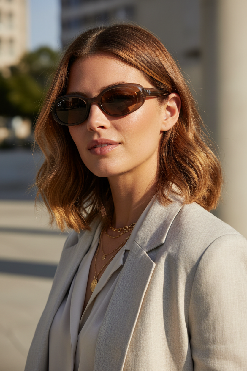 Mujer con Ray-Ban RB4441D 677973