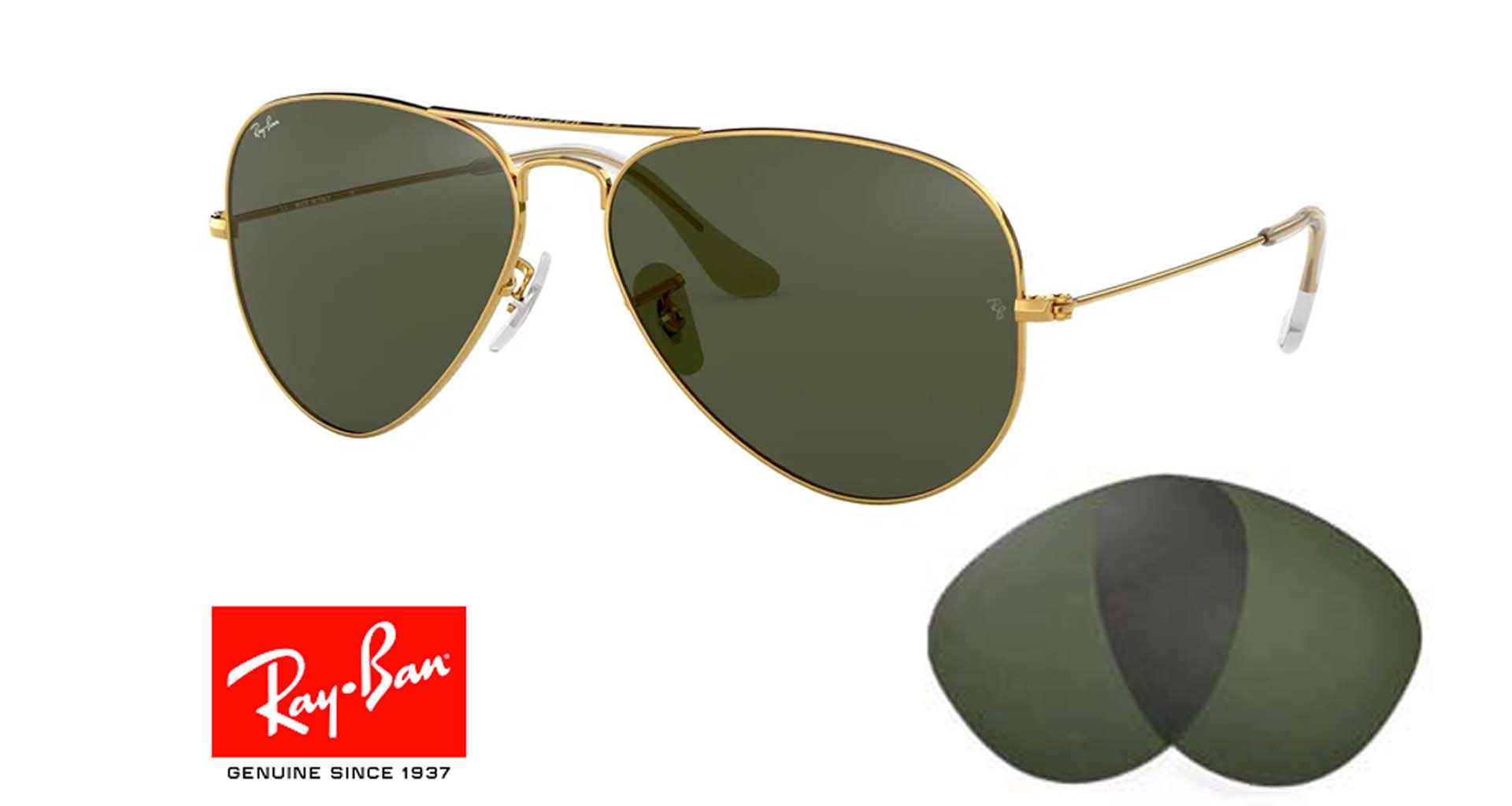 Lenti da aviatore originali Ray Ban 3025