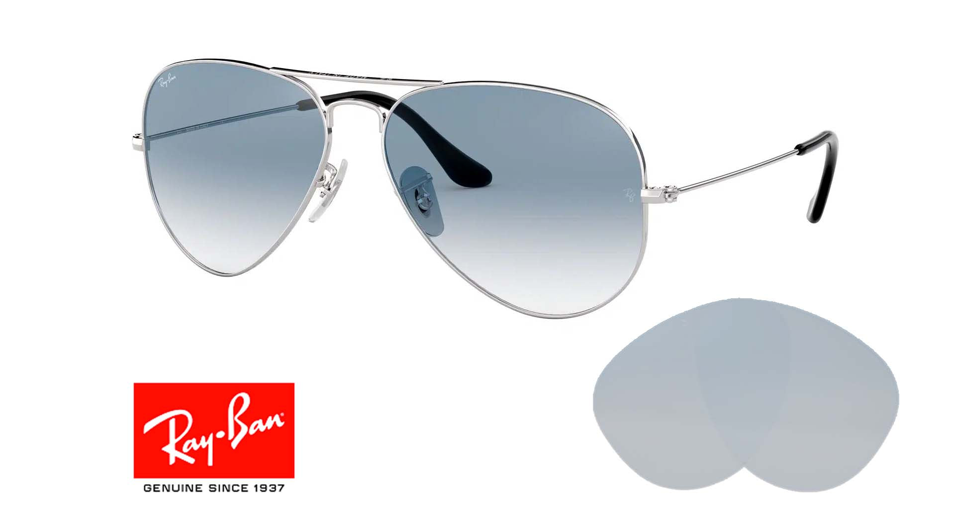 Lenti da aviatore originali Ray Ban 3025