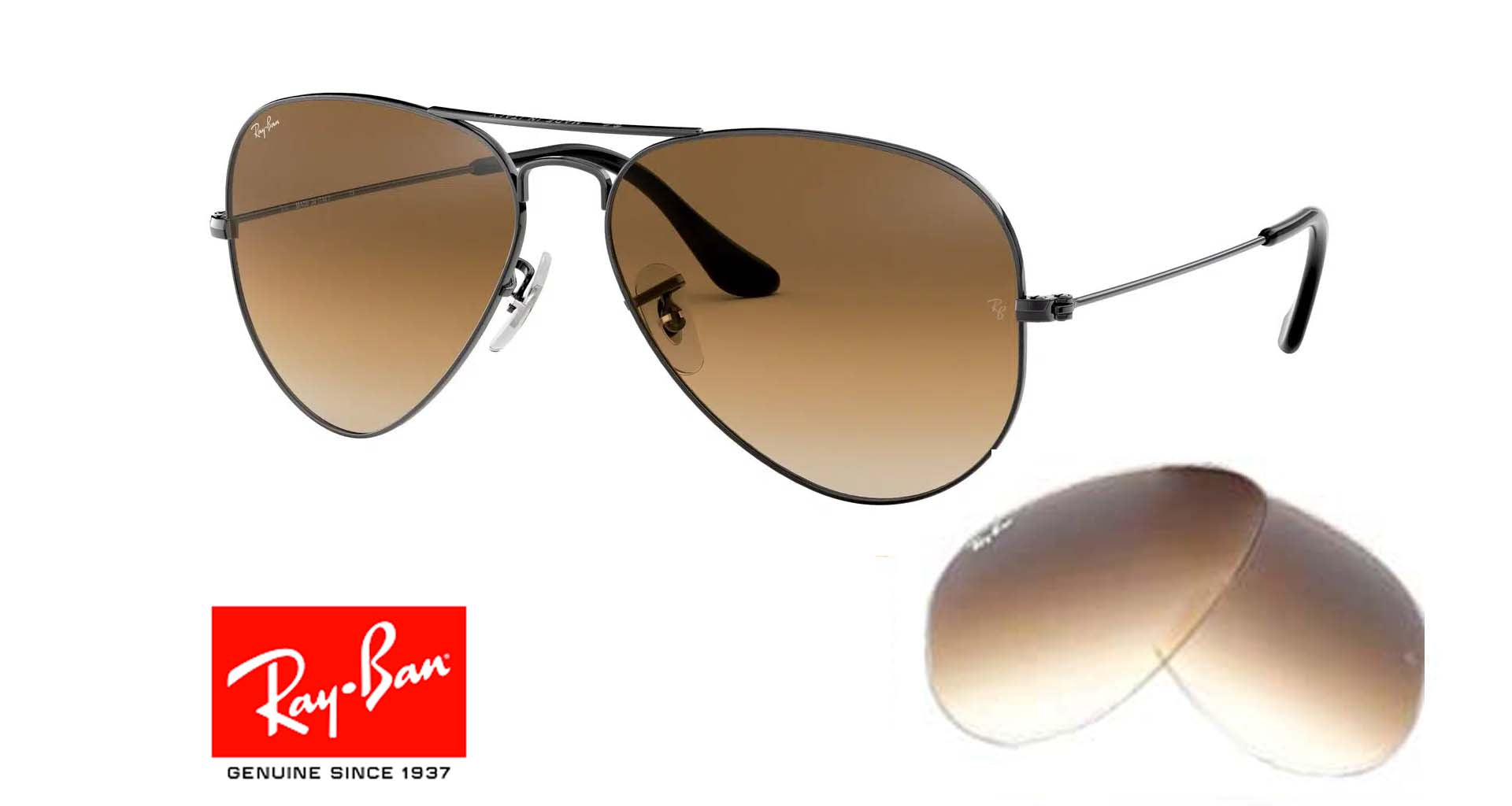 Lenti da aviatore originali Ray Ban 3025