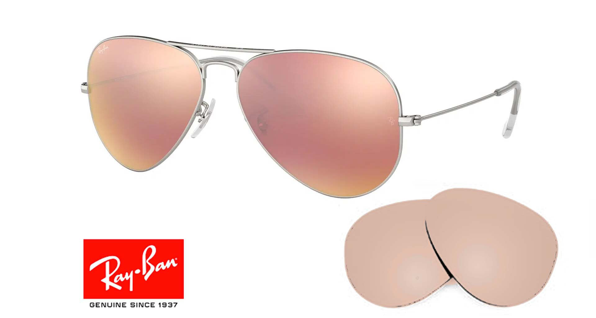 Lenti da aviatore originali Ray Ban 3025