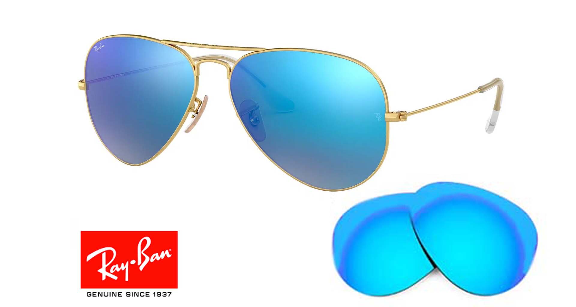 Lenti da aviatore originali Ray Ban 3025