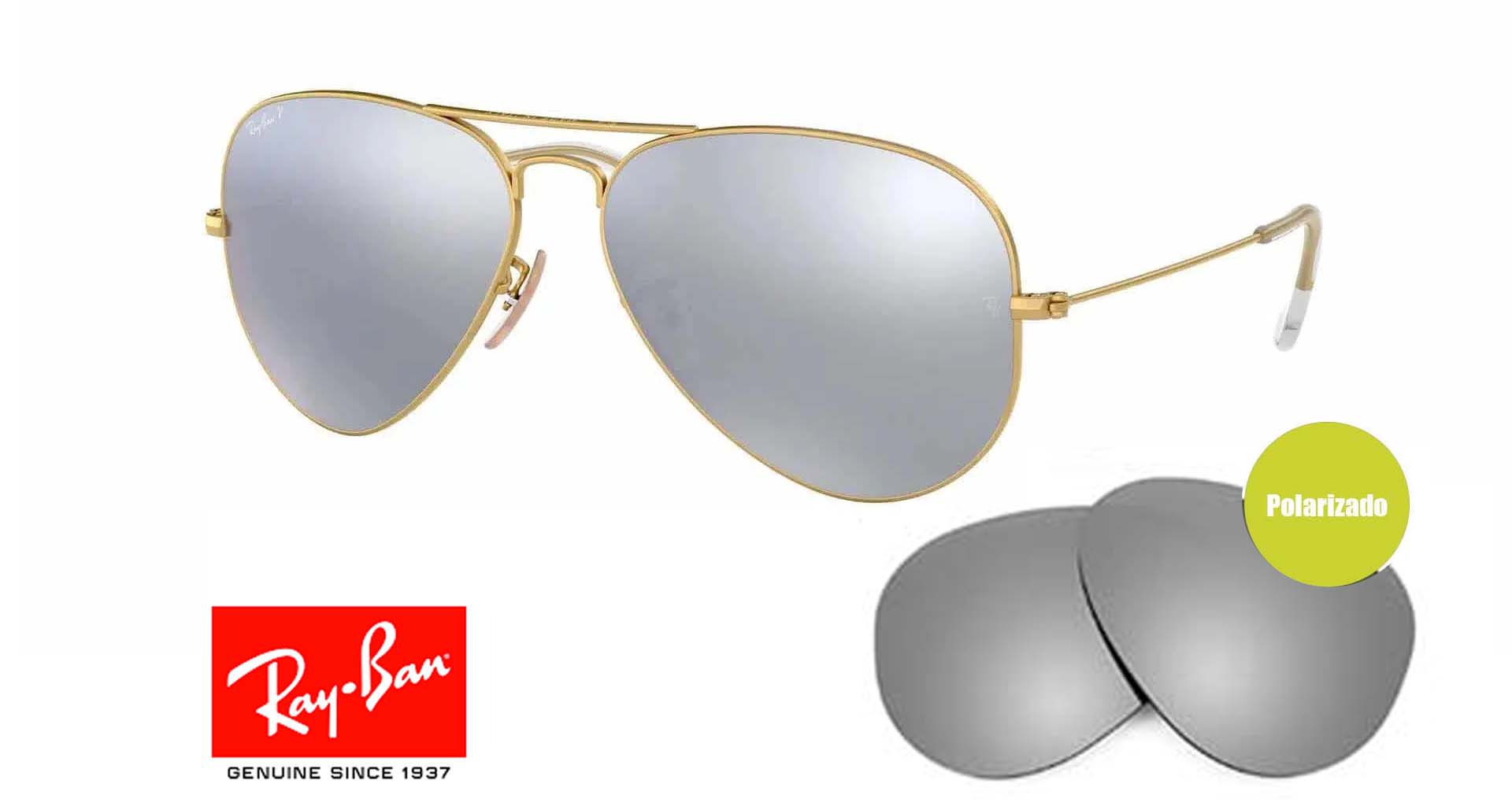 Lenti da aviatore originali Ray Ban 3025