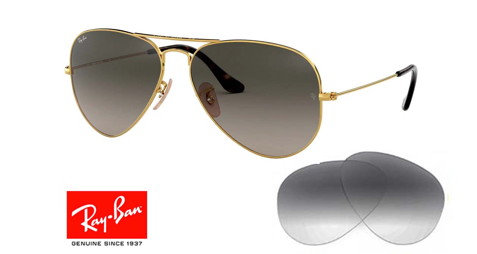 Lenti da aviatore originali Ray Ban 3025
