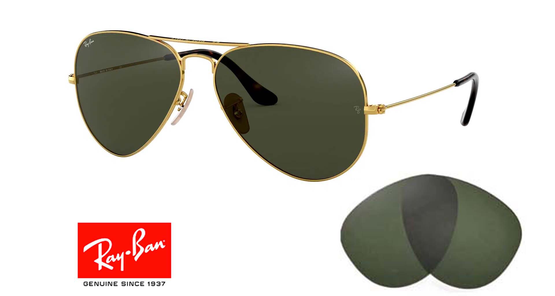 Lenti da aviatore originali Ray Ban 3025